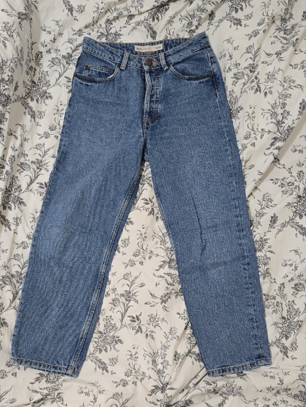ASOS Denim Straight-Leg High-Rise Cropped - Medium Blue Wash